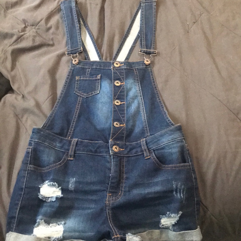 Juniors denim overalls